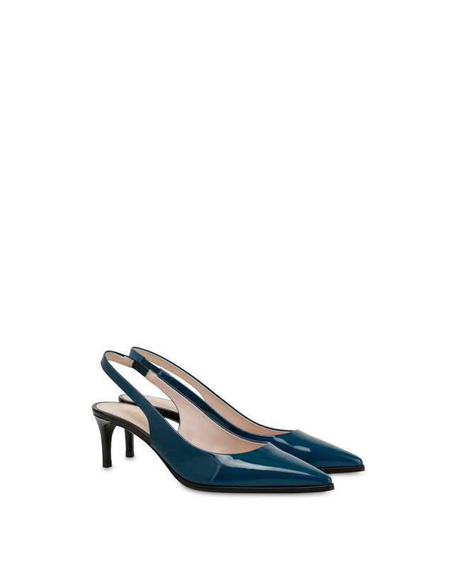 Pollini Slingback In Vernice Attitude Pavone/nero Novità