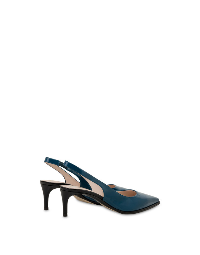 Pollini Slingback In Vernice Attitude Pavone/nero Novità