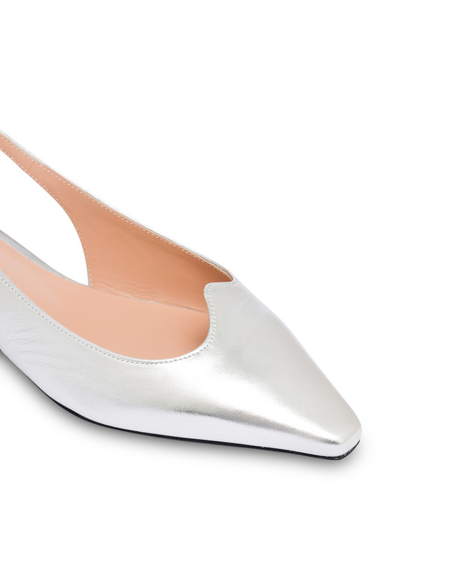 Pollini Ballerina In Nappa Laminata Wave Argento Saldi