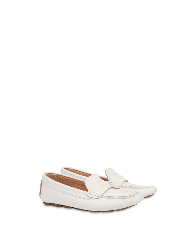 Pollini Mocassini Driver In Vitello Eazy Bianco I Più Venduti