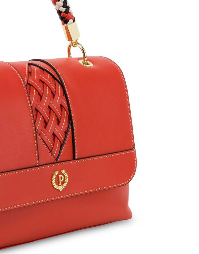Pollini Borsa Top Handle Con Intreccio Agadir Arancio Moda