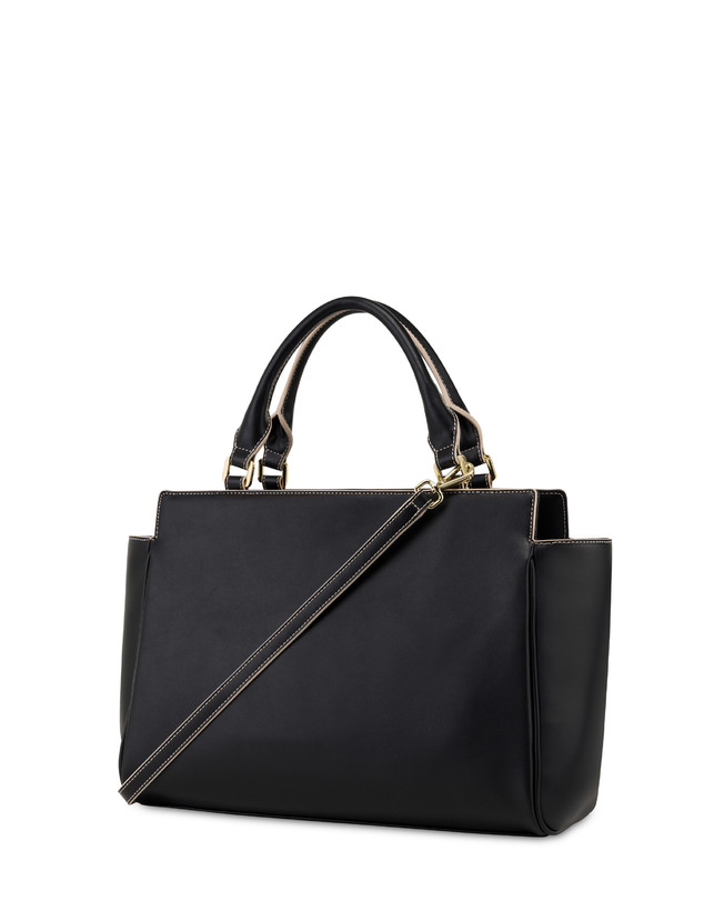 Pollini Borsa Doppio Manico Half Moon Nero/nero In Linea
