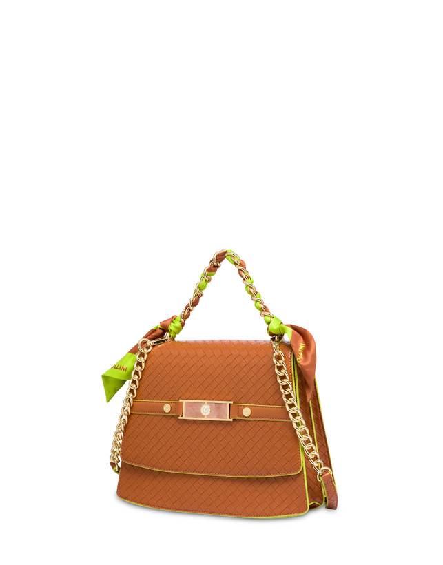 Pollini Borsa A Mano Con Foulard Color Explosion Cuoio/cuoio Soddisfazione Garantita