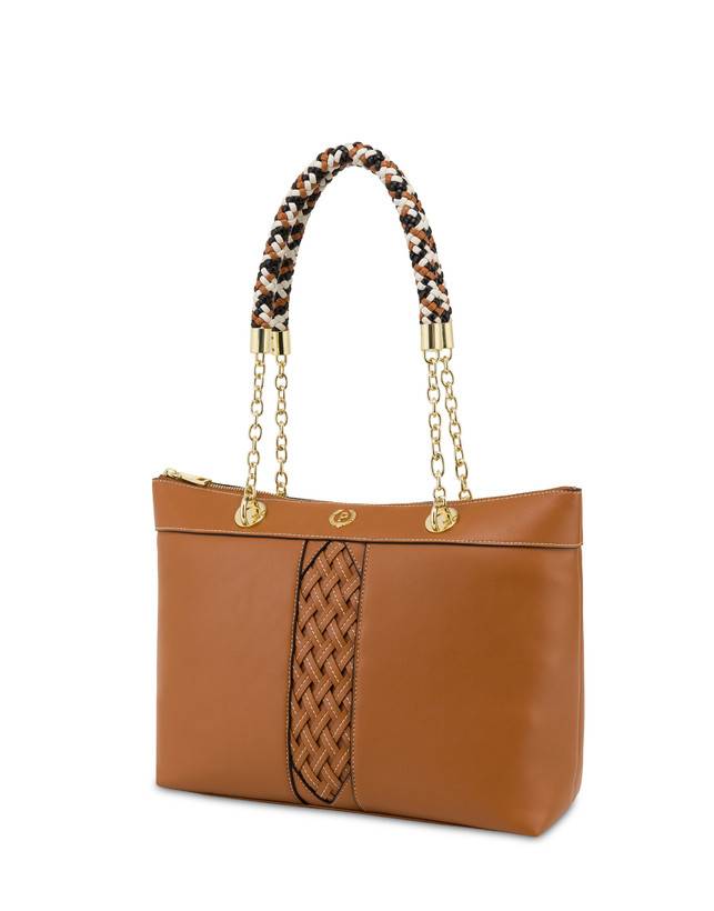 Pollini Shopper Con Intreccio Agadir Cuoio Fino Al -60%