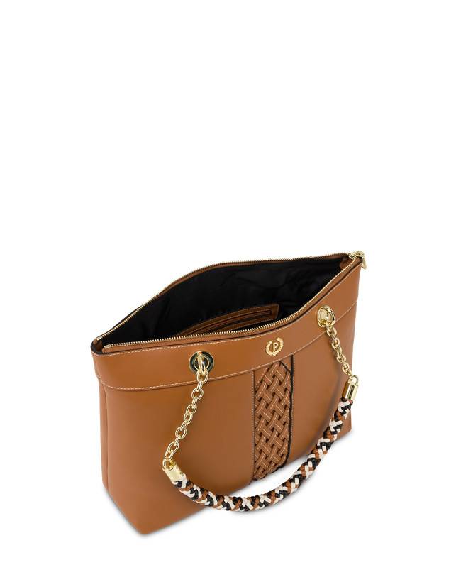 Pollini Shopper Con Intreccio Agadir Cuoio Fino Al -60%
