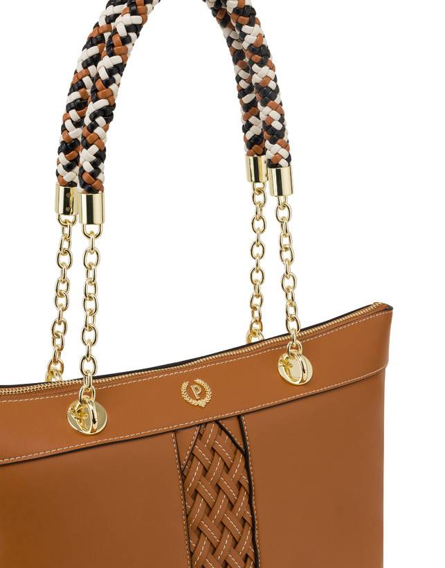 Pollini Shopper Con Intreccio Agadir Cuoio Fino Al -60%