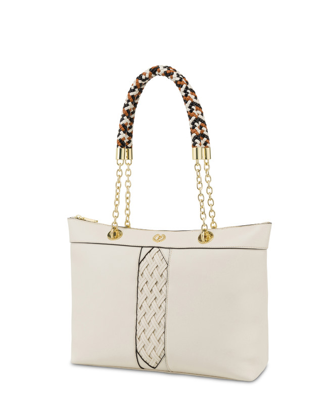 Pollini Shopper Con Intreccio Agadir Avorio Shopping Online