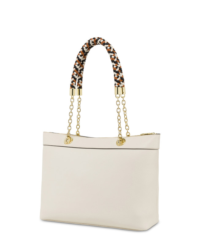 Pollini Shopper Con Intreccio Agadir Avorio Shopping Online