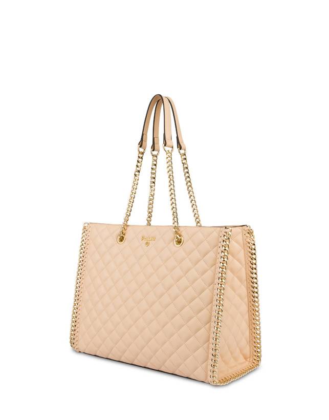 Pollini Tote Bag Trapuntata Interlock Beige/beige Affare Del Giorno