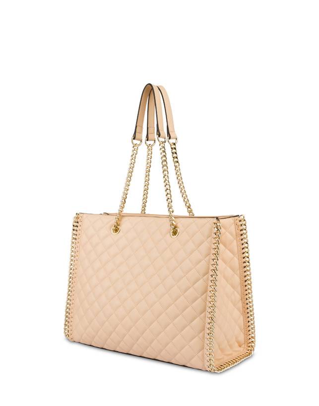 Pollini Tote Bag Trapuntata Interlock Beige/beige Affare Del Giorno