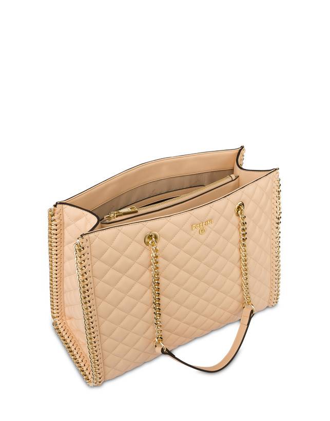 Pollini Tote Bag Trapuntata Interlock Beige/beige Affare Del Giorno