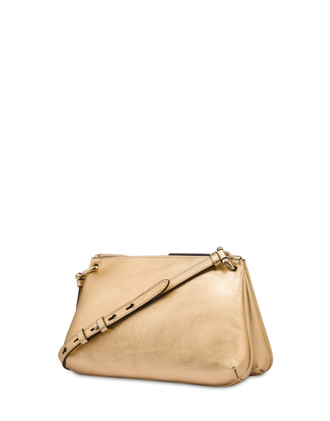 Pollini Borsa A Tracolla In Vitello Laminato Double Marlene Sottocosto