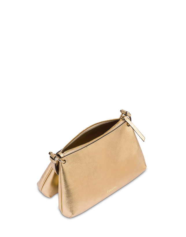Pollini Borsa A Tracolla In Vitello Laminato Double Marlene Sottocosto