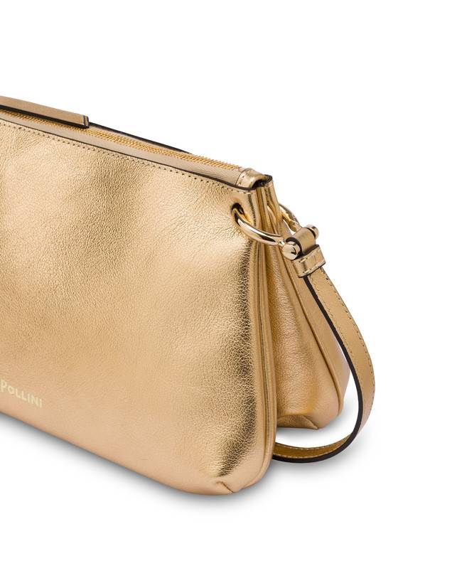 Pollini Borsa A Tracolla In Vitello Laminato Double Marlene Sottocosto