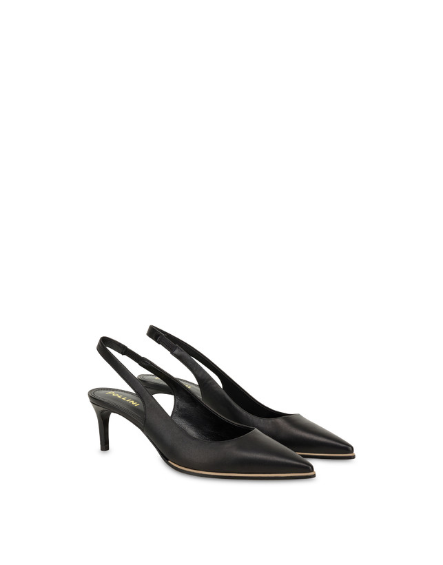 Pollini Slingback In Nappa Attitude Nero Vendita Economica