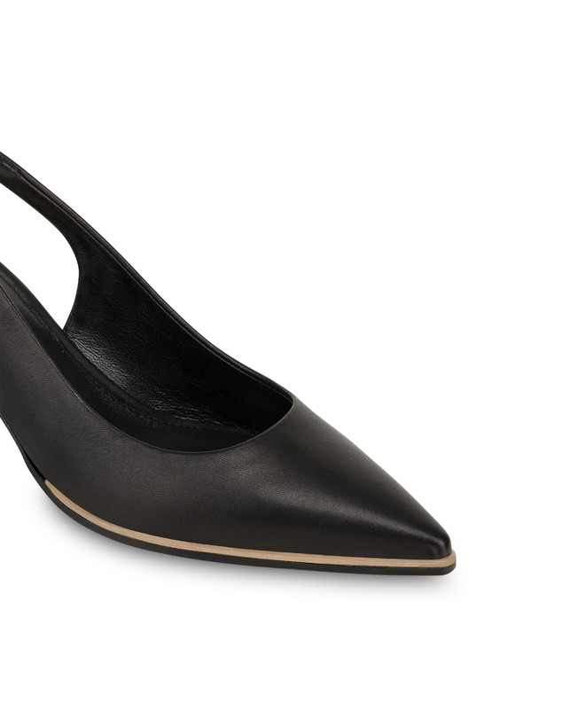 Pollini Slingback In Nappa Attitude Nero Vendita Economica
