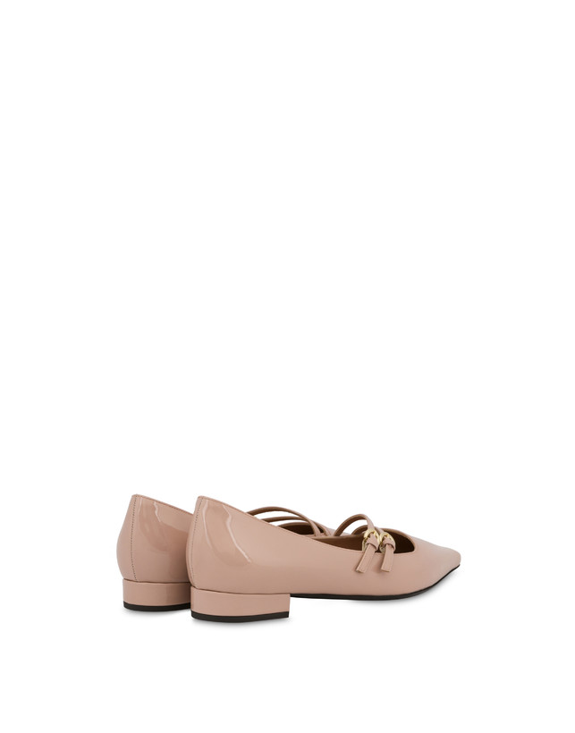 Pollini Ballerine In Vernice Bi-buckle Antico Nuova