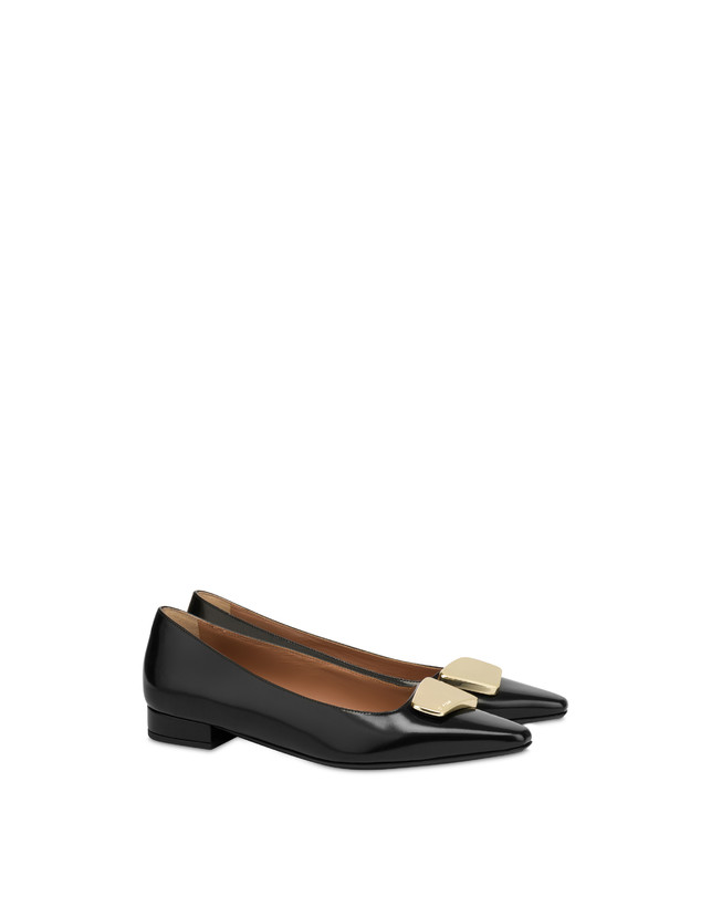 Pollini Ballerine In Vitello Abrasivato Bullion Nero Moda