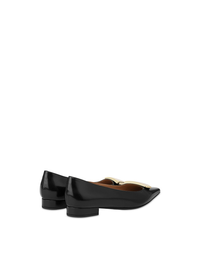 Pollini Ballerine In Vitello Abrasivato Bullion Nero Moda