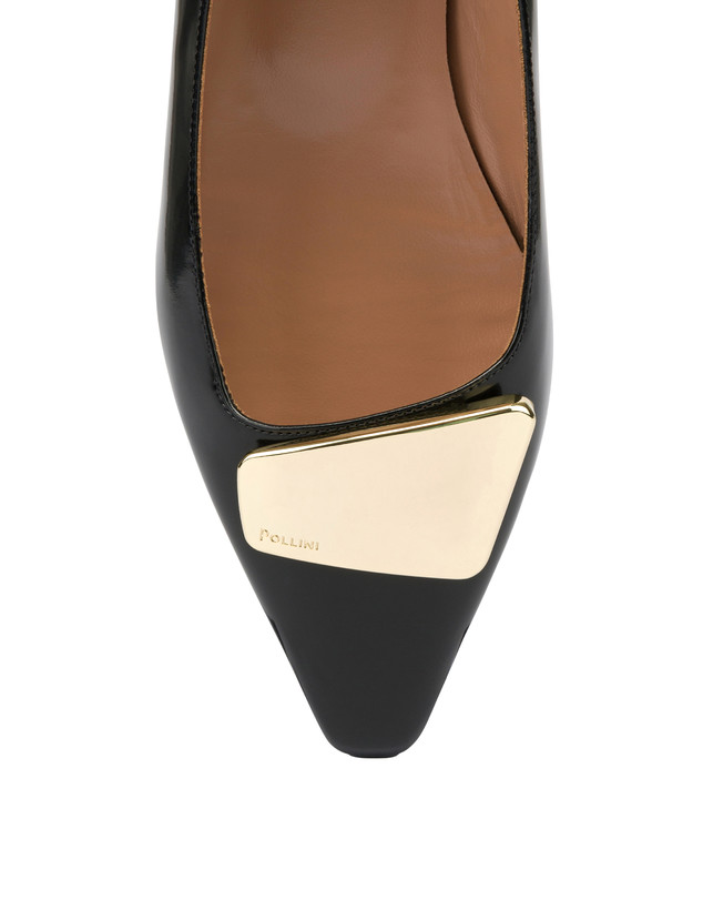 Pollini Ballerine In Vitello Abrasivato Bullion Nero Moda