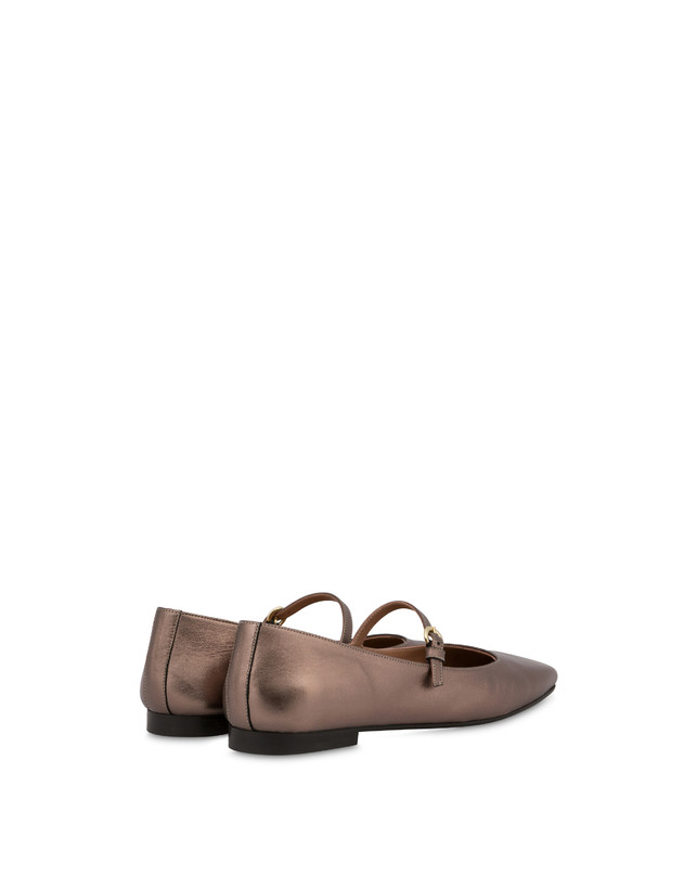 Pollini Ballerine In Nappa Laminata Nina Legno 2025