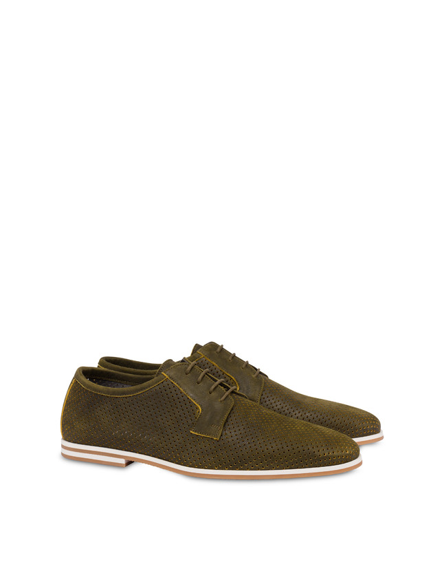 Pollini Derby In Scamosciato Traforato B-light Militare Vendita