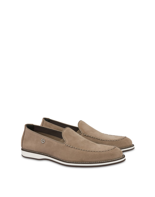 Pollini Mocassini In Crosta Green Field Beige Spedizione Gratuita