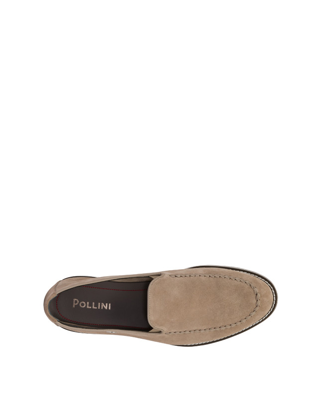 Pollini Mocassini In Crosta Green Field Beige Spedizione Gratuita