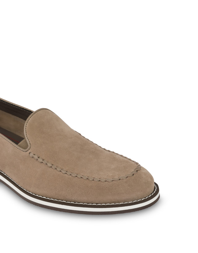 Pollini Mocassini In Crosta Green Field Beige Spedizione Gratuita