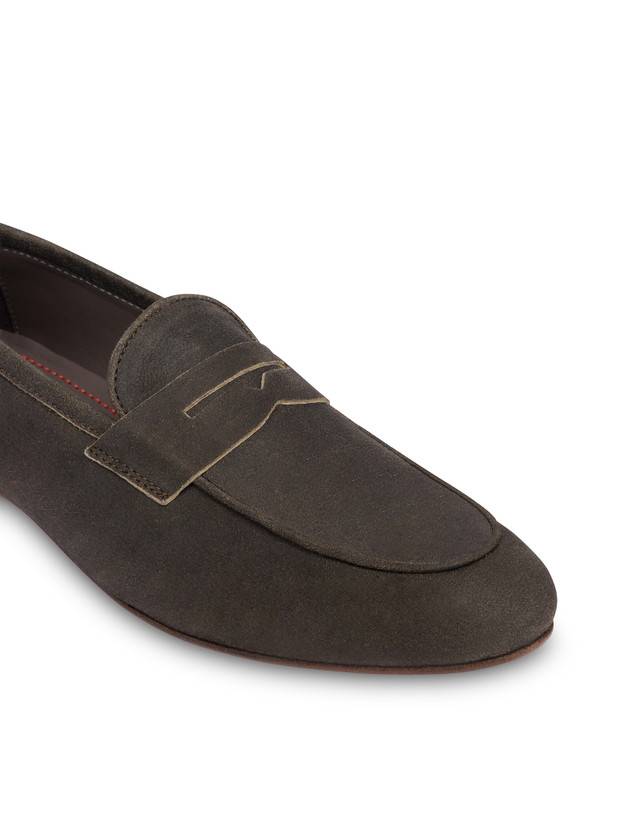 Pollini Mocassini In Scamosciato Flexy Grafite Pezzi Unici