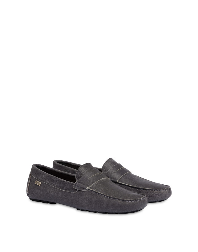 Pollini Mocassini In Capra Drivers Grafite Acquista Ora
