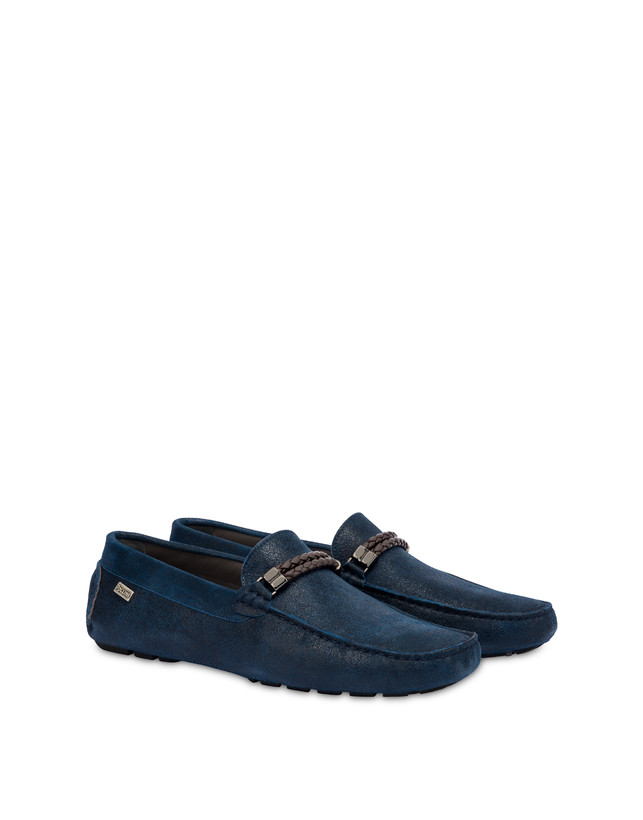 Pollini Mocassini Con Morsetto In Pelle Eazy Blu Shopping Online