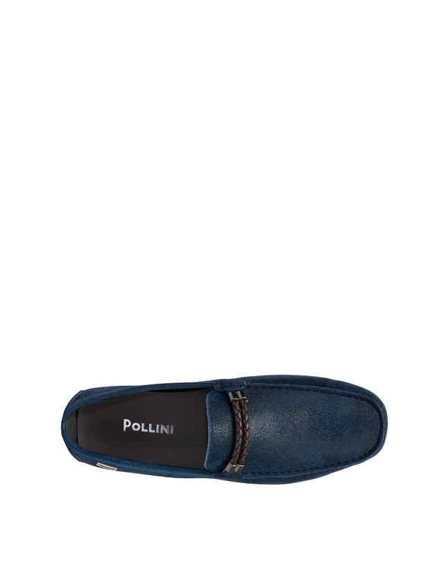 Pollini Mocassini Con Morsetto In Pelle Eazy Blu Shopping Online