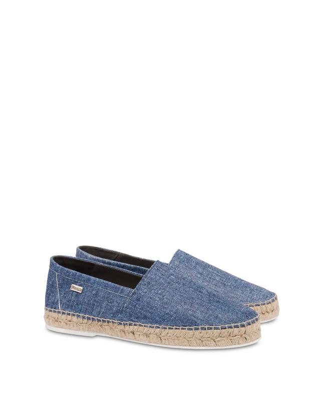 Pollini Espadrillas In Capra Stampa Denim Blu Prezzo Ridotto
