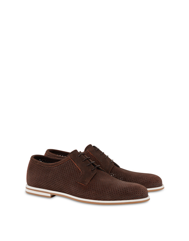 Pollini Derby In Scamosciato Traforato B-light T.moro Sottocosto