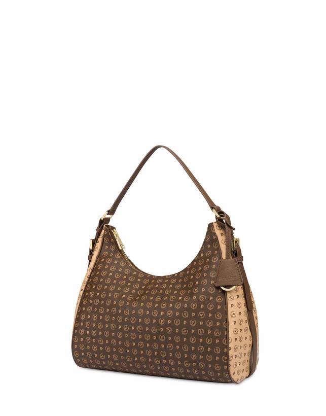 Pollini Hobo Bag Bicolor Heritage Pvc Marrone/crema/marrone Saldi