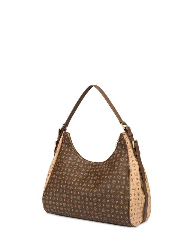 Pollini Hobo Bag Bicolor Heritage Pvc Marrone/crema/marrone Saldi