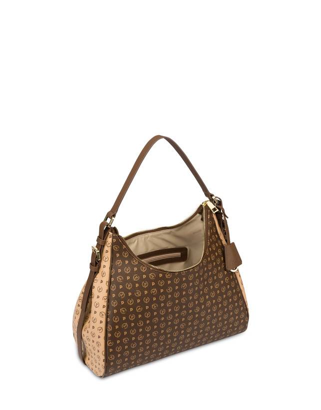 Pollini Hobo Bag Bicolor Heritage Pvc Marrone/crema/marrone Saldi