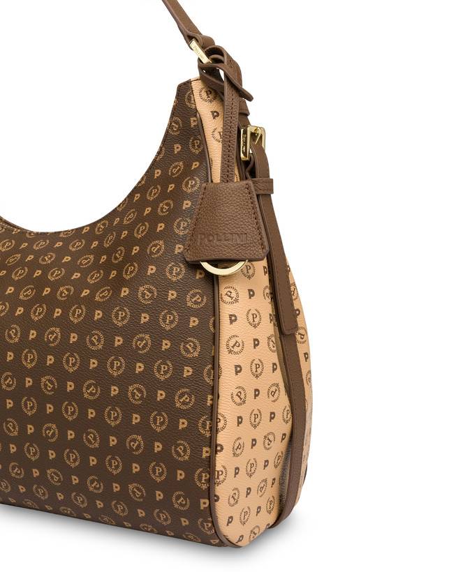 Pollini Hobo Bag Bicolor Heritage Pvc Marrone/crema/marrone Saldi