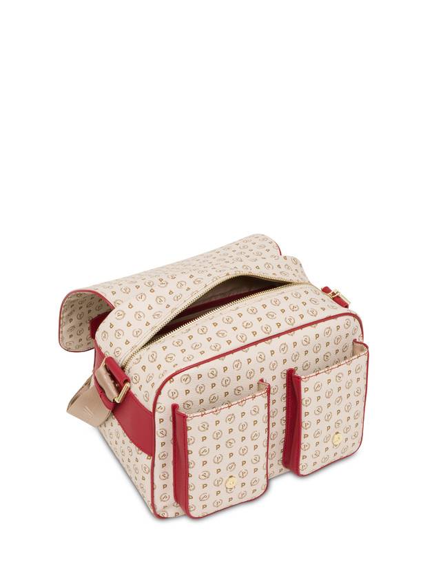 Pollini Borsa A Spalla Multitasche Heritage Logo Classic Avorio/lacca Vendita Economica
