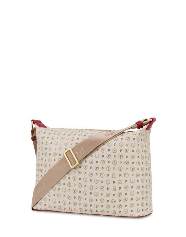 Pollini Borsa Hobo Heritage Logo Classic Avorio/lacca Saldi Di Fabbrica