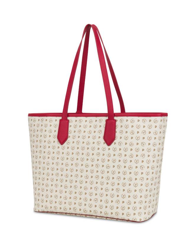 Pollini Shopping Bag Heritage 70th Anniversary Avorio/rosso Vendite Flash