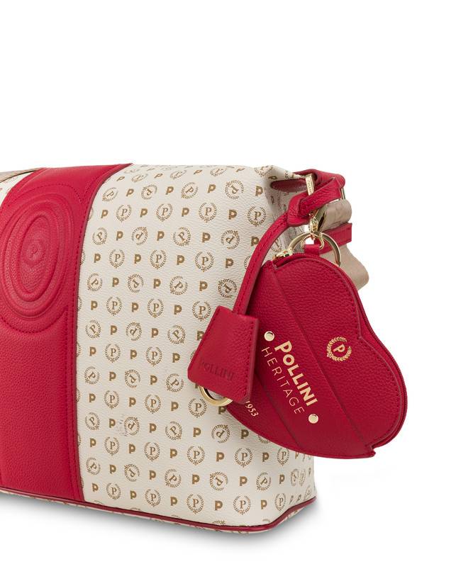 Pollini Borsa A Spalla Heritage 70th Anniversary Avorio/rosso In Saldo