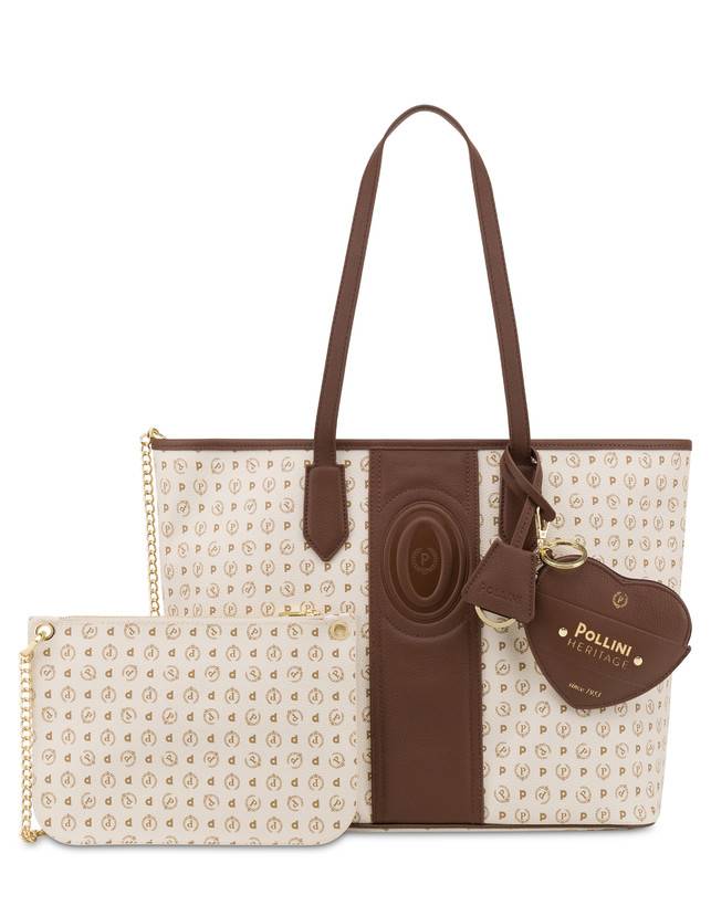 Pollini Shopping Bag Heritage 70th Anniversary Avorio/marrone 2025