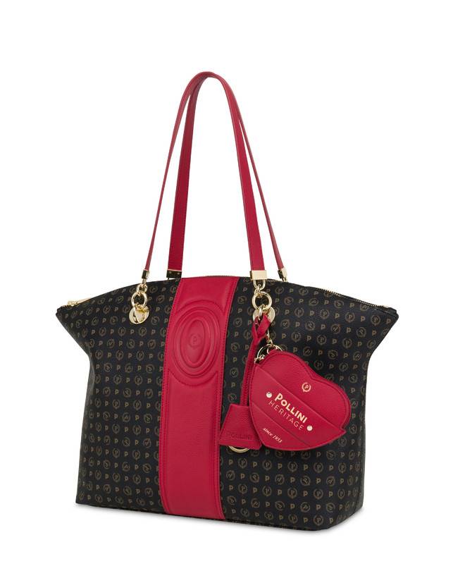 Pollini Tote Bag Heritage 70th Anniversary Nero/rosso In Linea