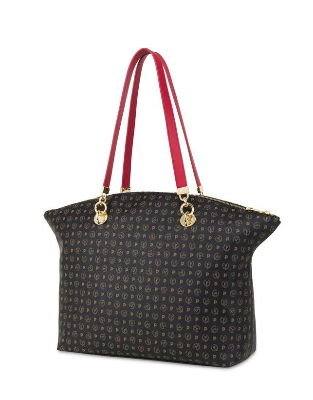 Pollini Tote Bag Heritage 70th Anniversary Nero/rosso In Linea