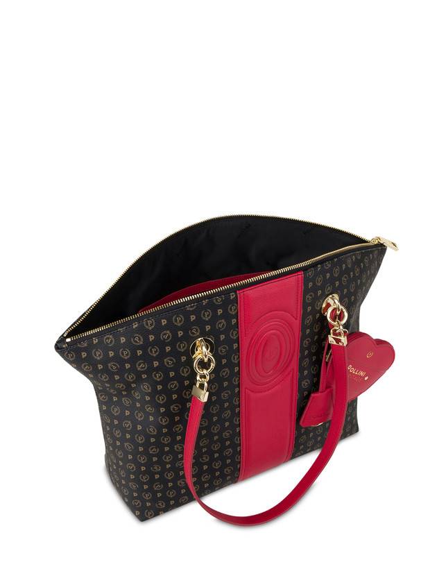 Pollini Tote Bag Heritage 70th Anniversary Nero/rosso In Linea