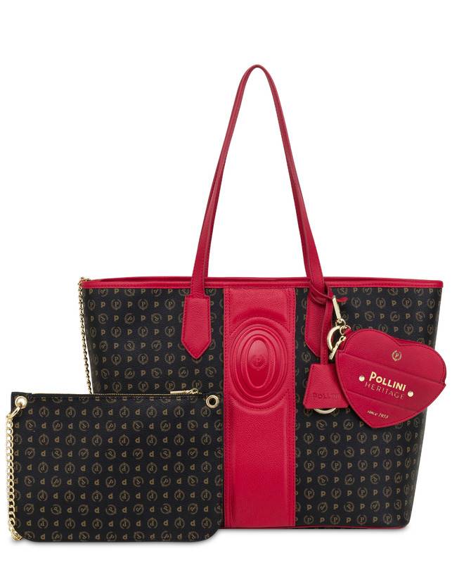 Pollini Shopping Bag Heritage 70th Anniversary Nero/rosso Qualità