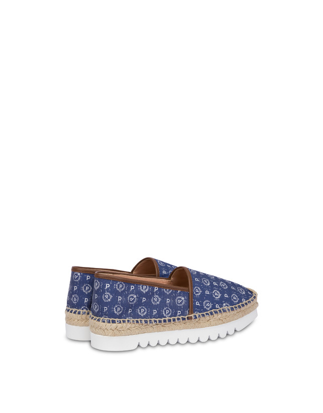 Pollini Espadrillas Heritage Denim Jacquard Blu/marrone Soddisfazione Garantita