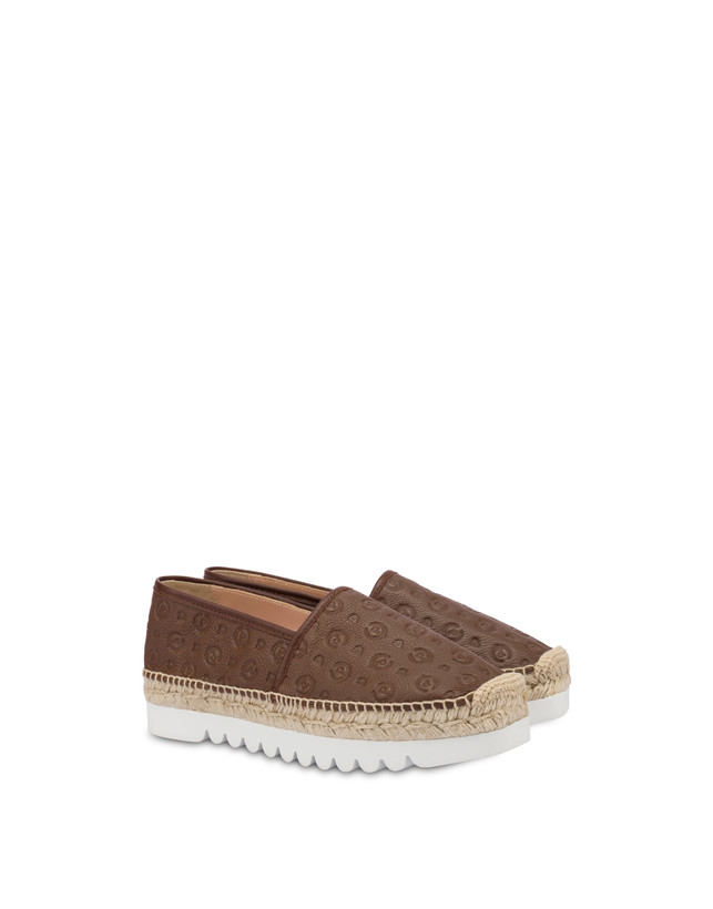 Pollini Espadrillas Heritage Logo Embossed Marrone Qualità Garantita